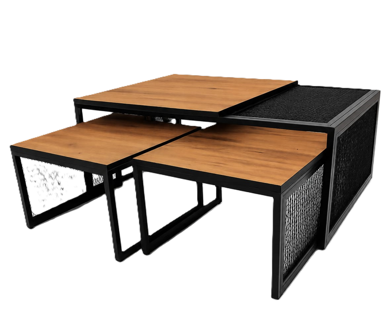 Atlantic Glass Metal Center Table